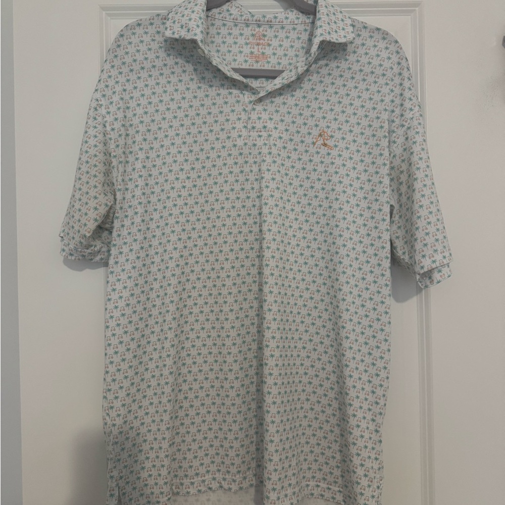 Rhoback Golf Cart Patterned Polo Shirt